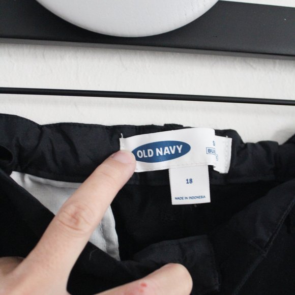 Old Navy Boys Skinny Pants with Built-In Flex Size 18 - Black Adjustable Waist - Picture 2 of 5